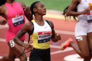 Sha'Carri Richardson during the 2025 USATF Outdoor Championships in Eugene, Oregon. (Photo by Getty Images)